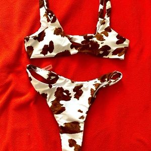 Cow print bikini from shein